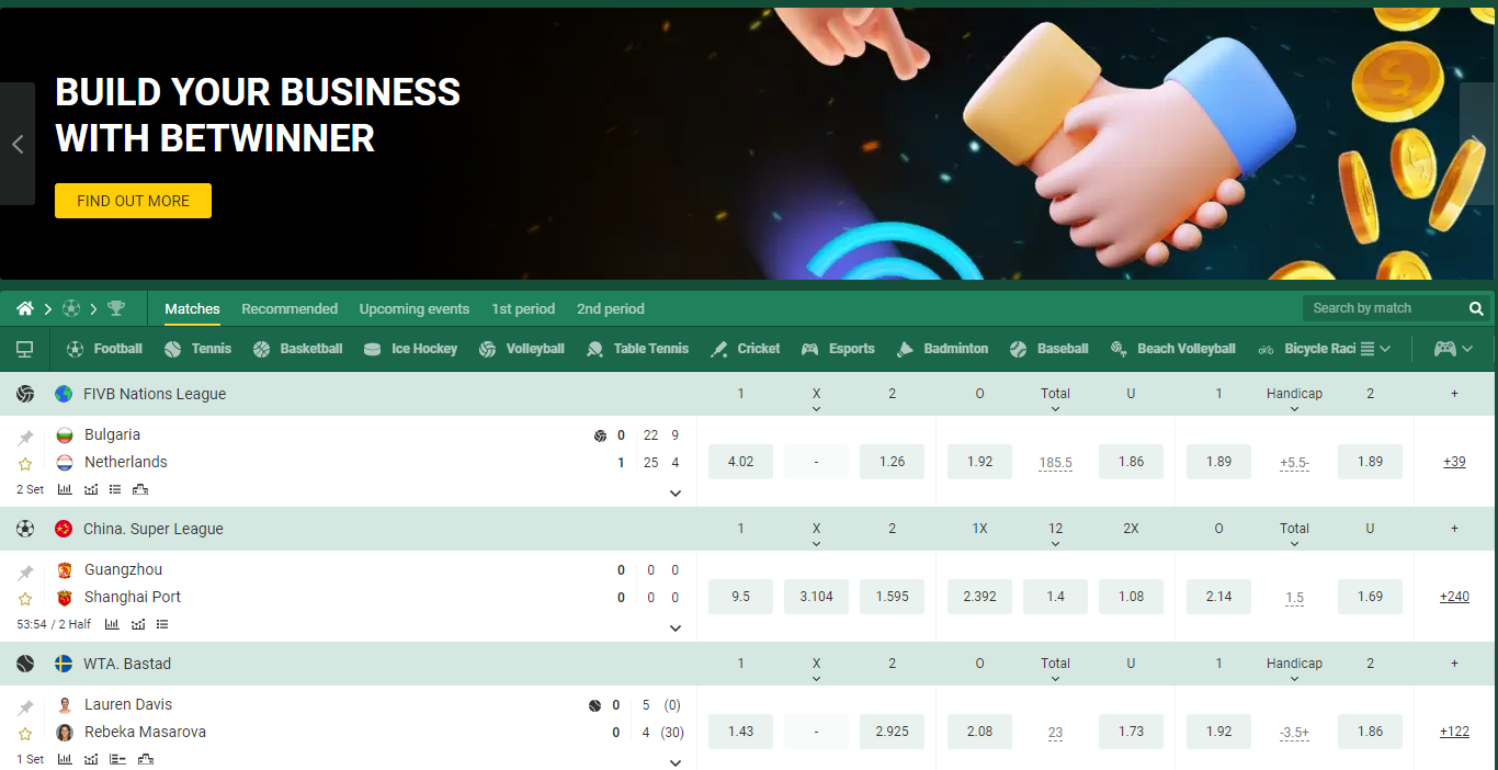 Betwinner sign
