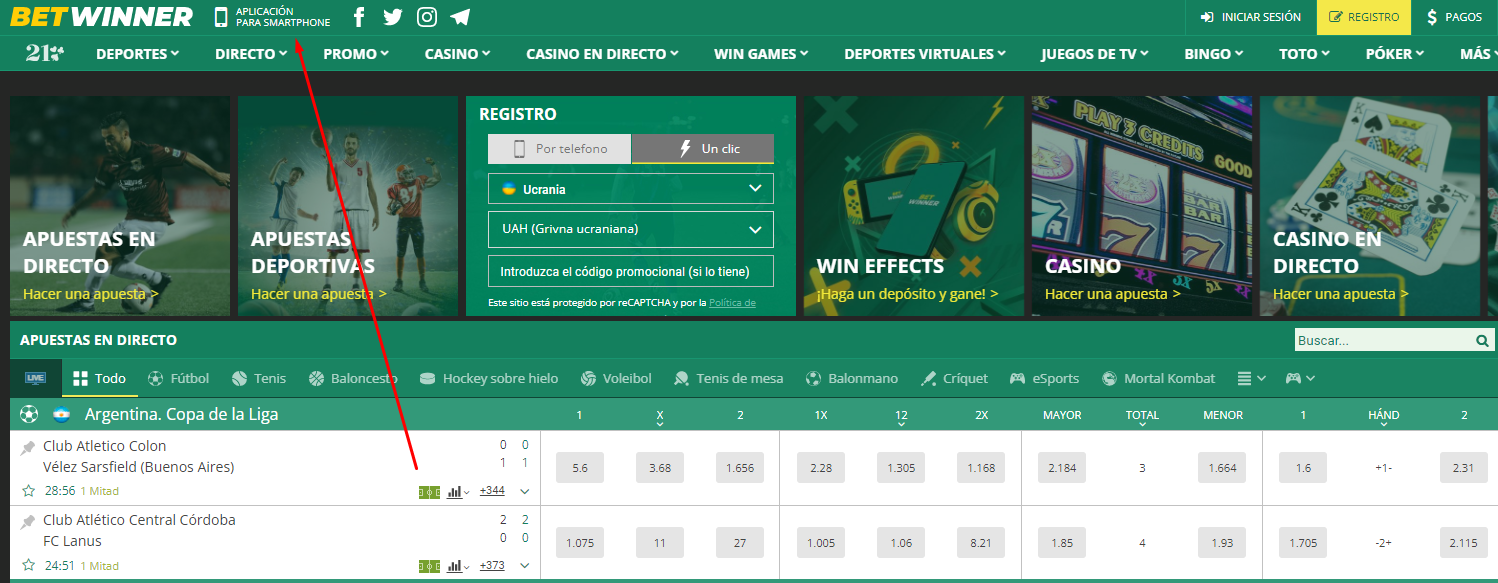 Download Betwinner apk on IOS device
